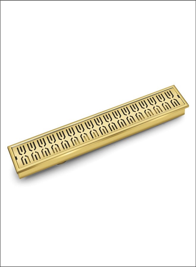 Sanjay Chilly Sharp Shower Channel Drainer Stainless Steel 304 Grade Waste Water Floor Drain Strainer with Cockroach Trap Bathroom Gratings Colour Collection (Center Hole - French Gold - 24x4 INCH) - Image 2